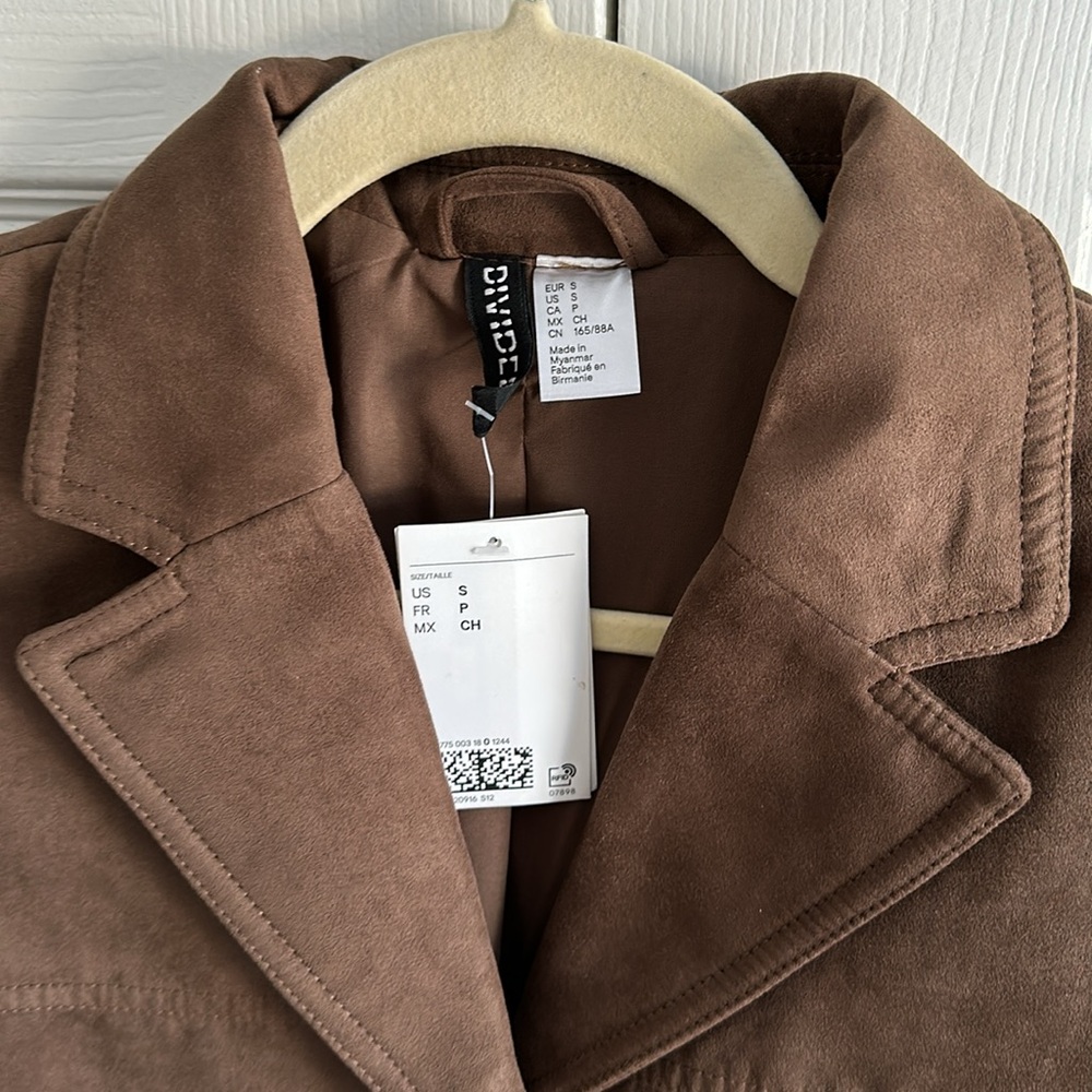 NWT 🏷️ H&M suede jacket (faux) - Picture 11 of 16
